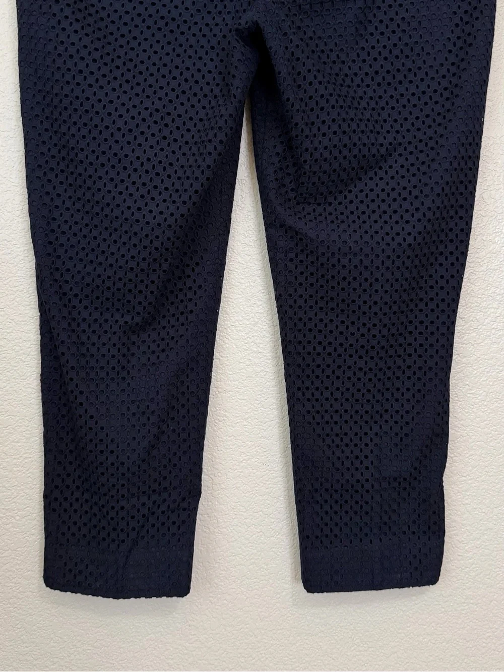 Talbots Navy Blue Eyelet Signature Fit Dress Pants, Size 16